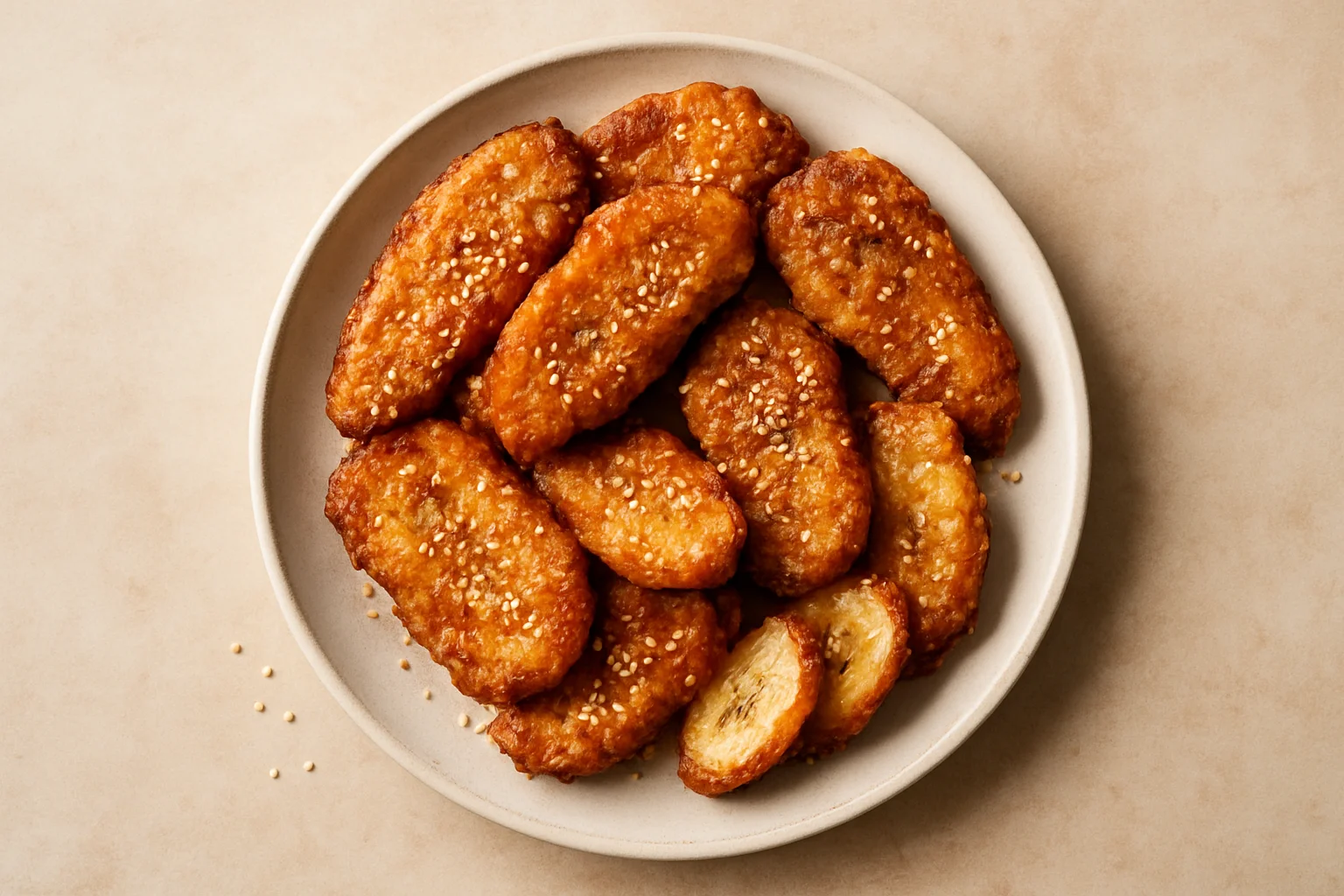 Beignets de banane au sésame