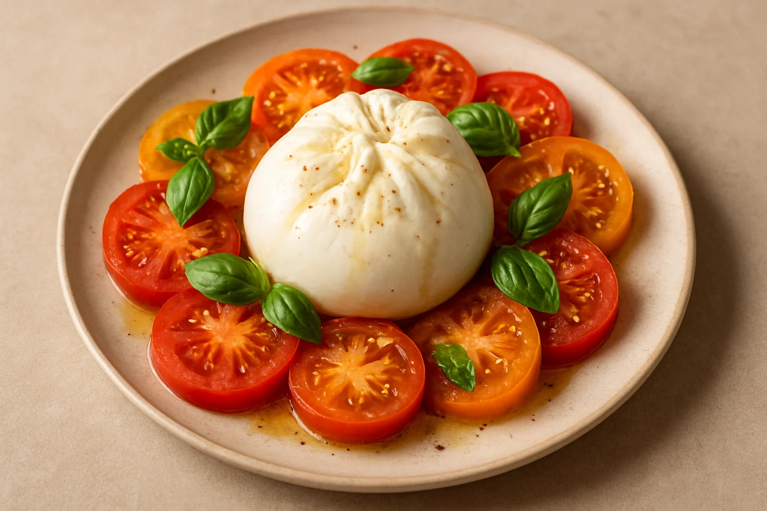 Burrata et tomates