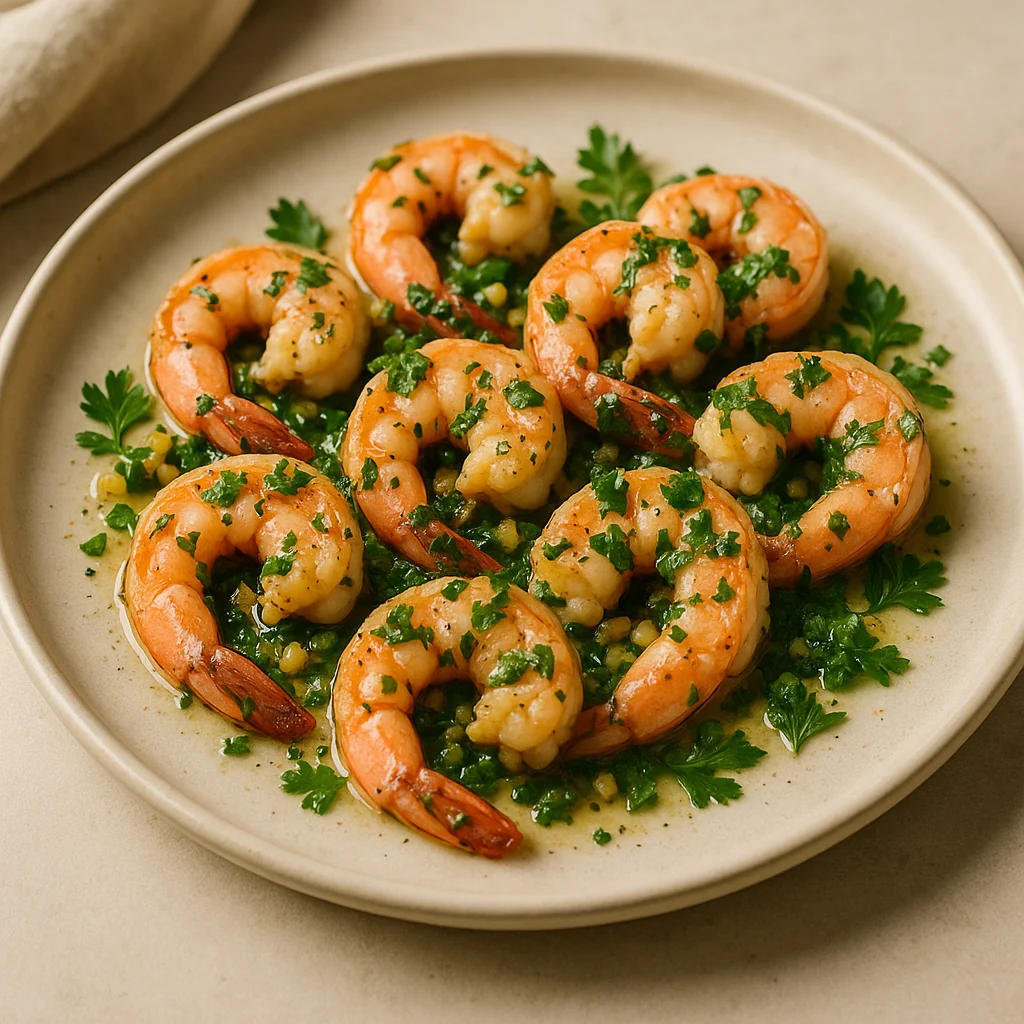 Crevettes à l'ail et persil