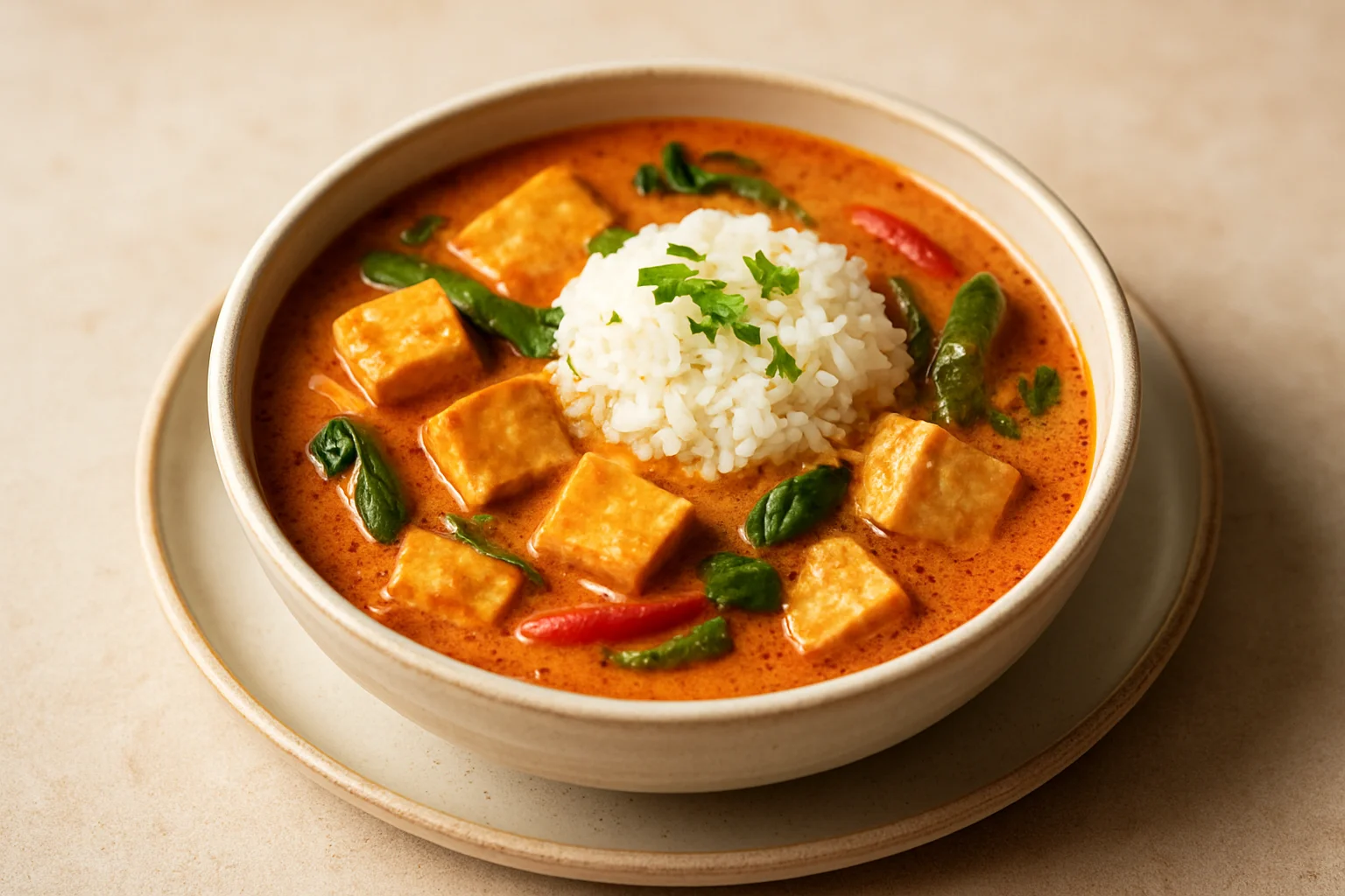 Curry rouge thaï au tofu
