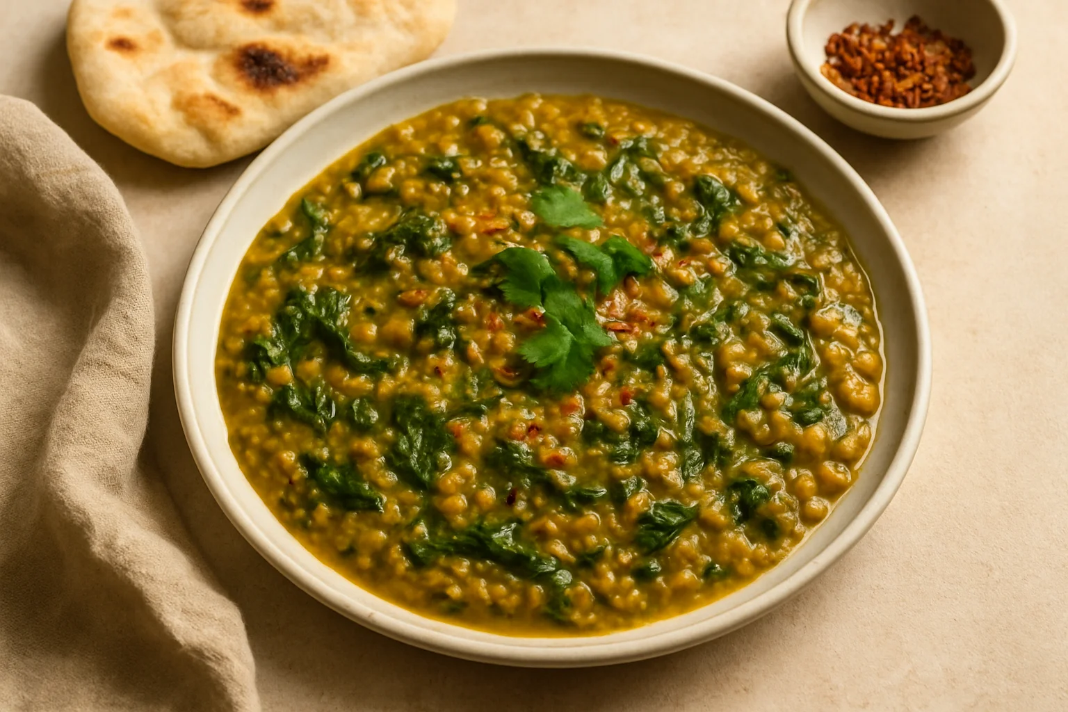 Dahl de lentilles aux épinards