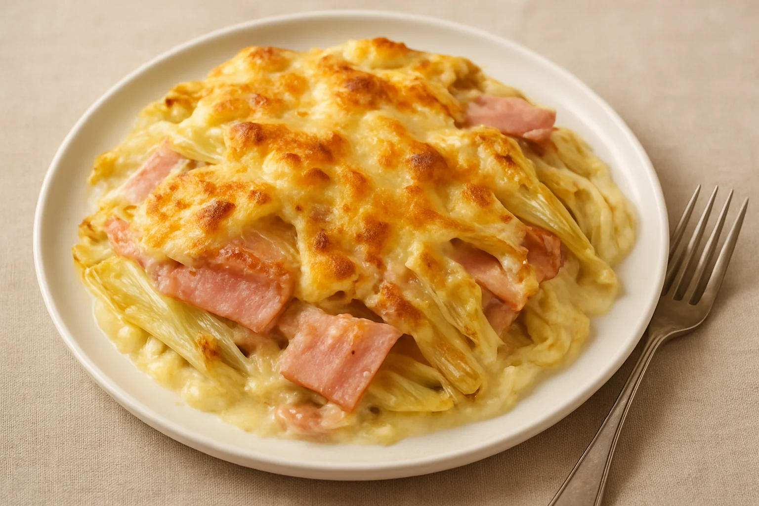 Gratin d'endives au jambon