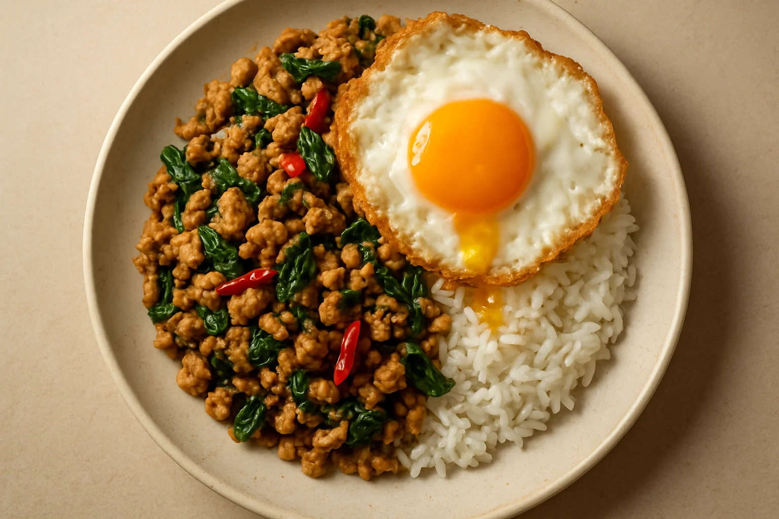 Poulet sauté au basilic thaï