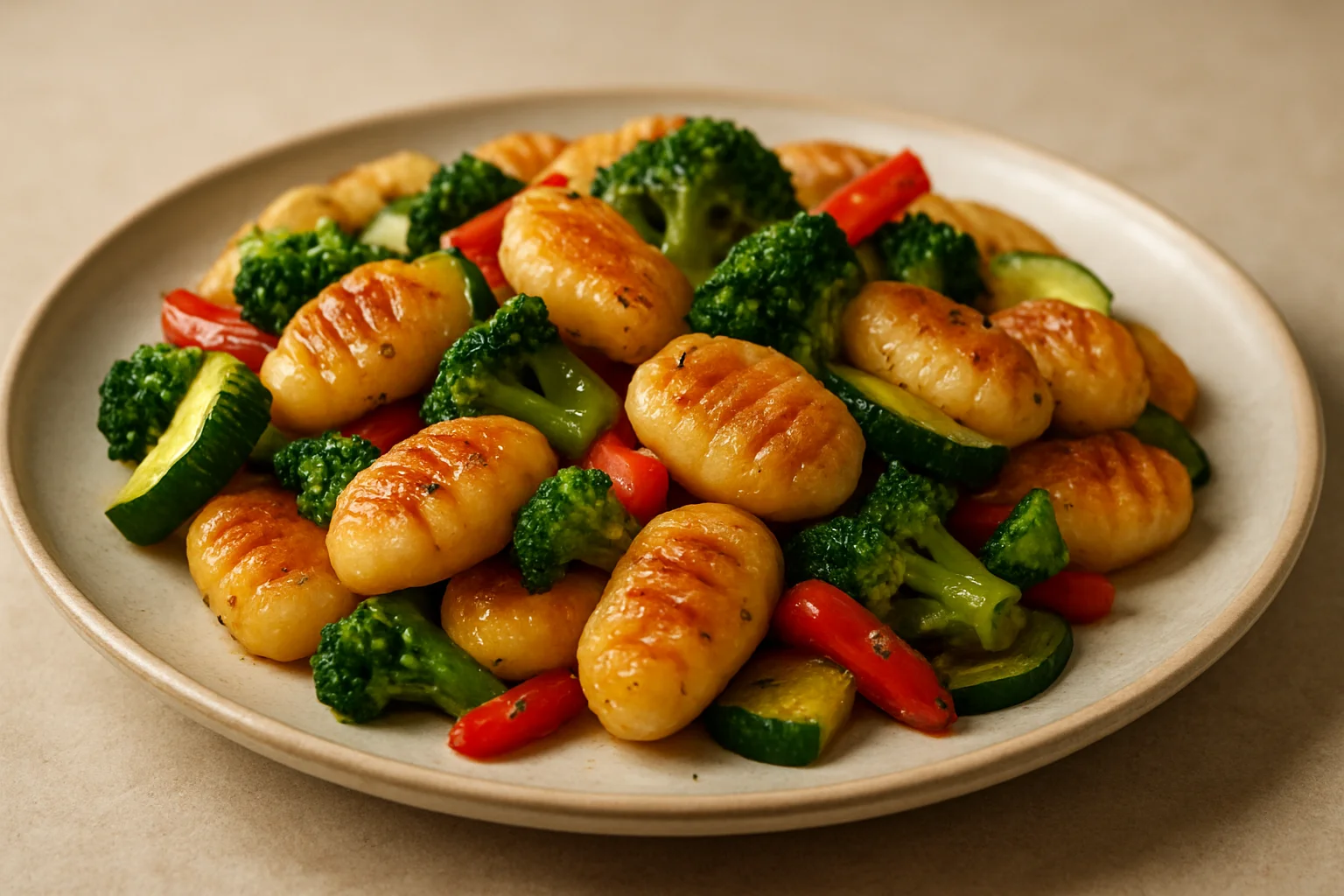 Poêlée de gnocchi aux légumes
