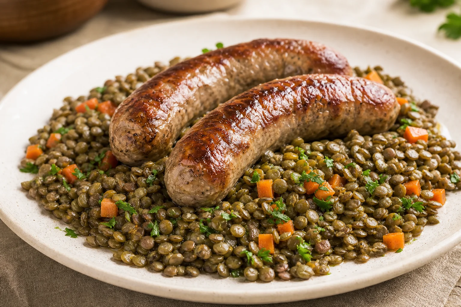 Saucisses lentilles
