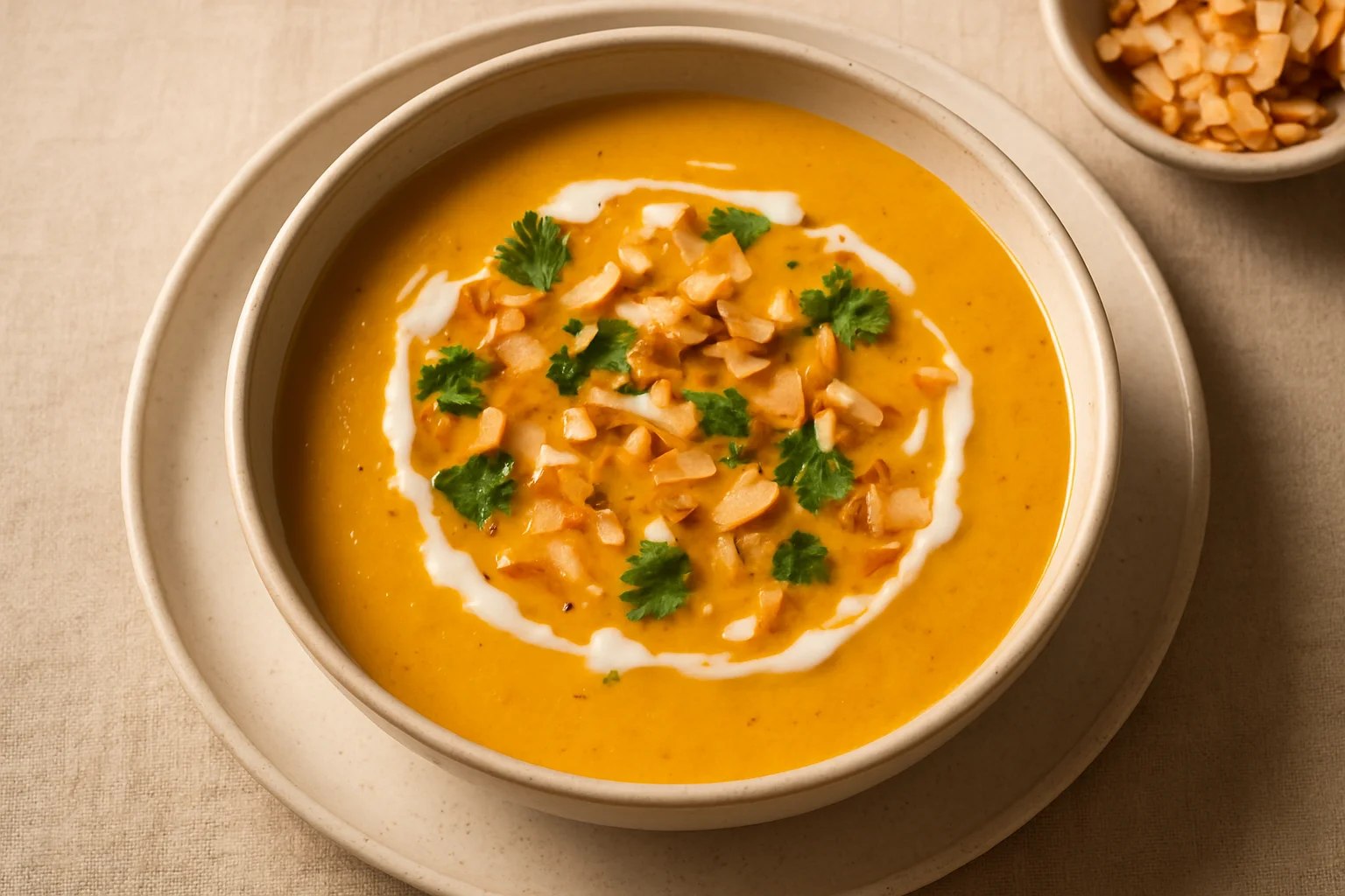 Soupe de courge au lait de coco