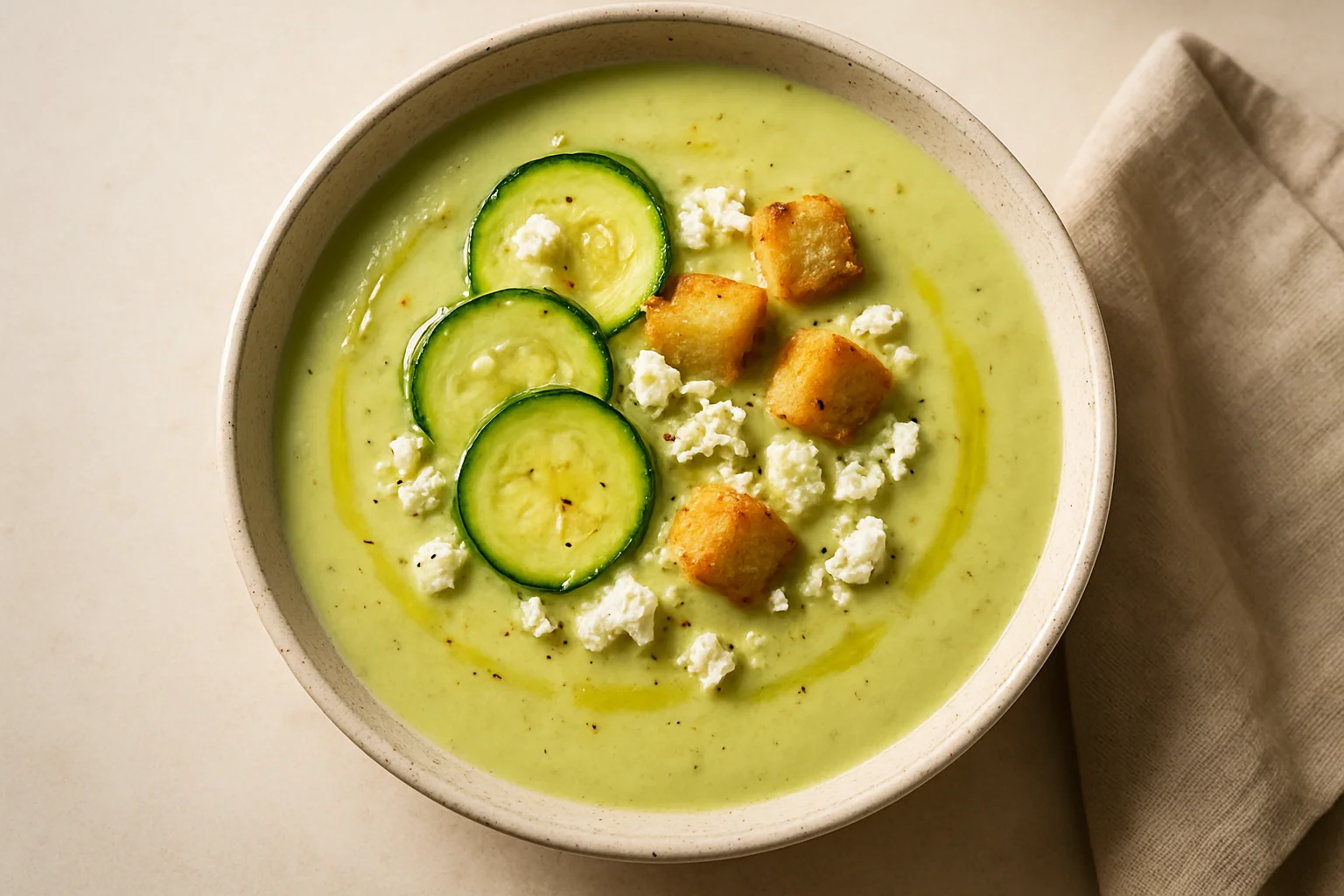 Velouté de courgette au chèvre