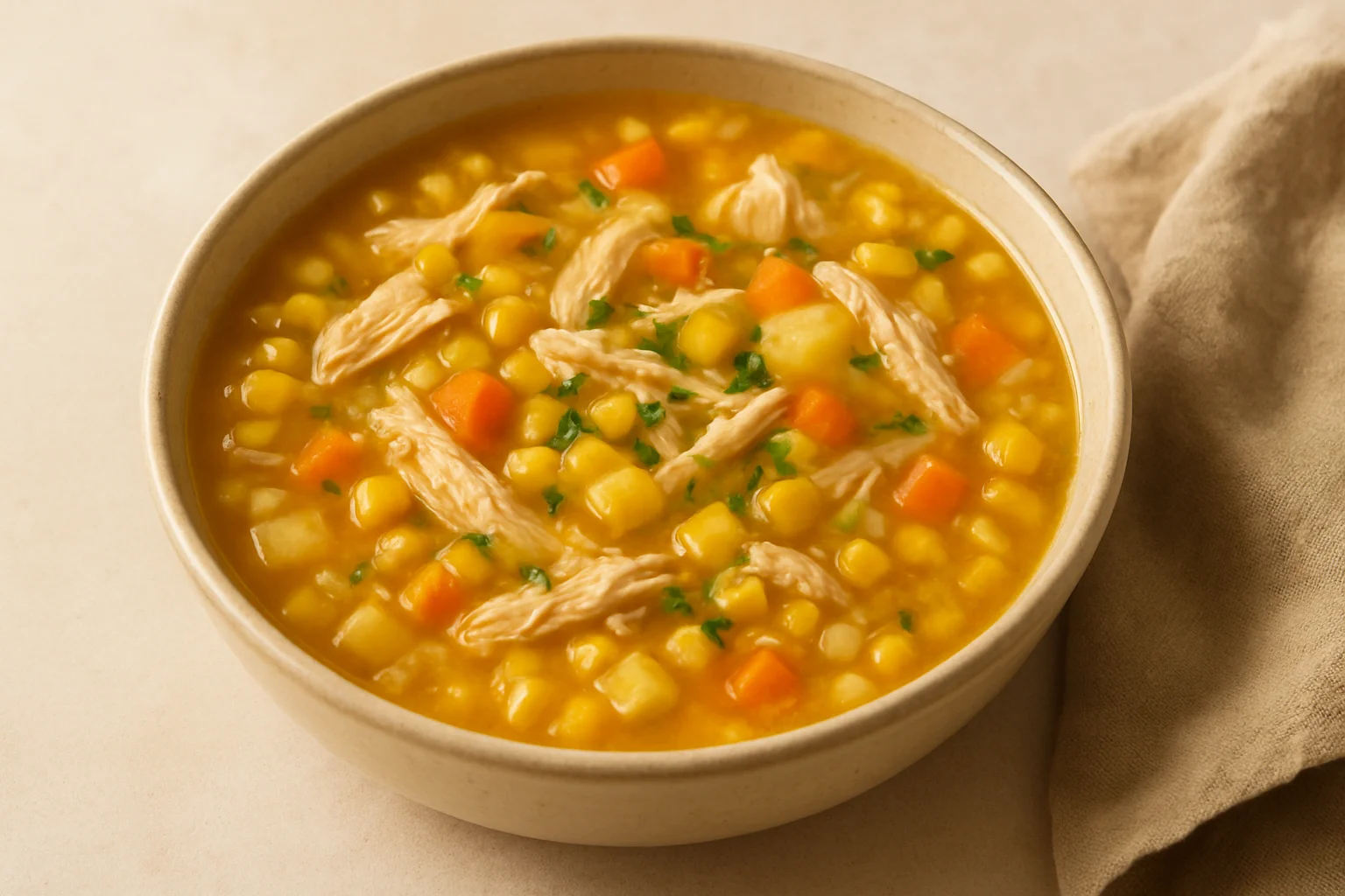 Soupe maïs et poulet