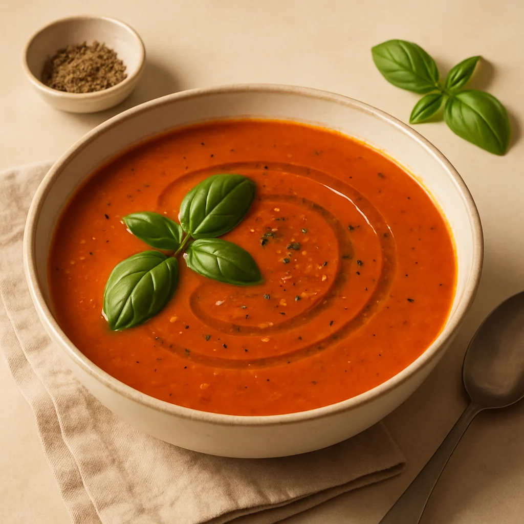 Soupe tomate-basilic
