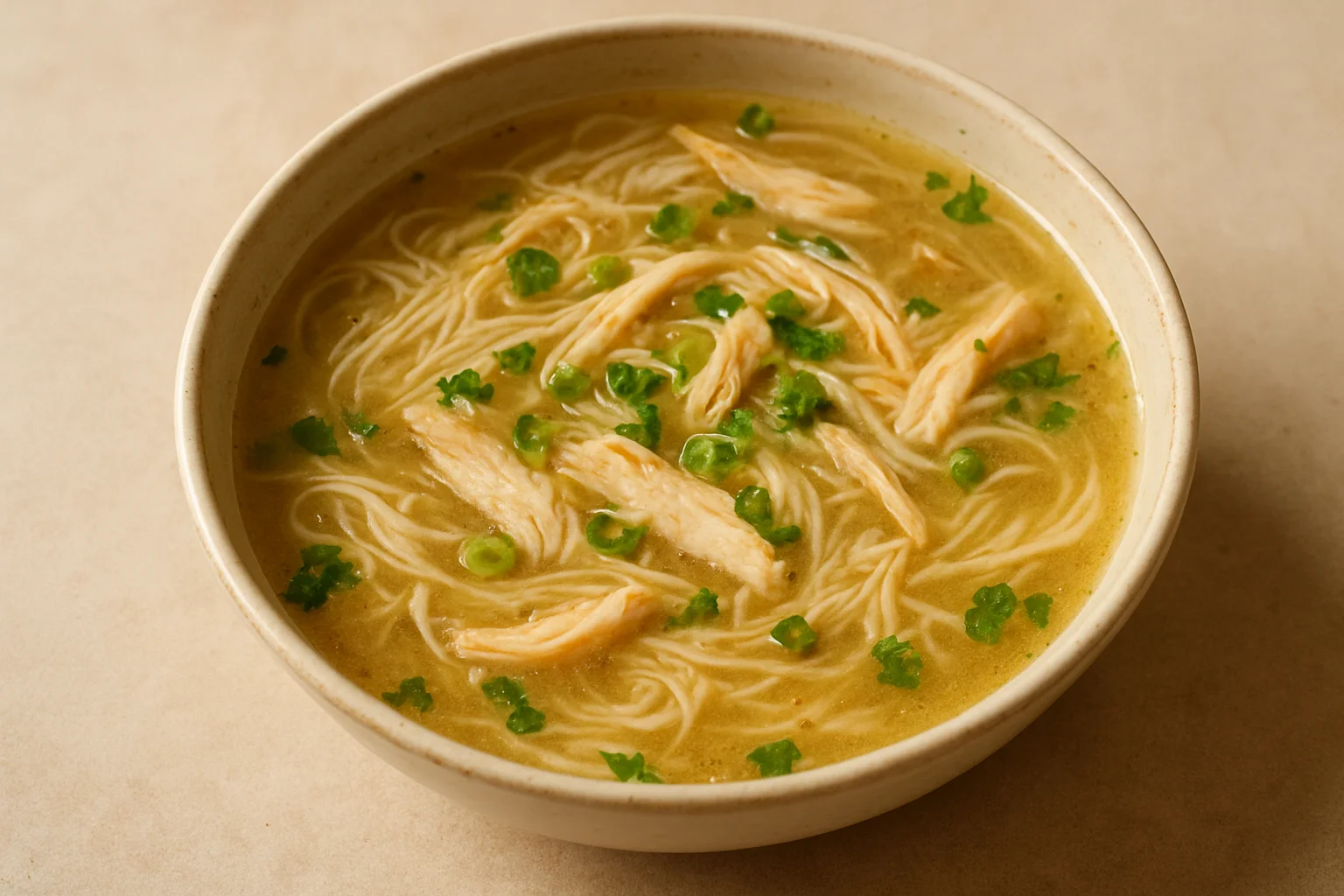 Soupe de vermicelles au poulet