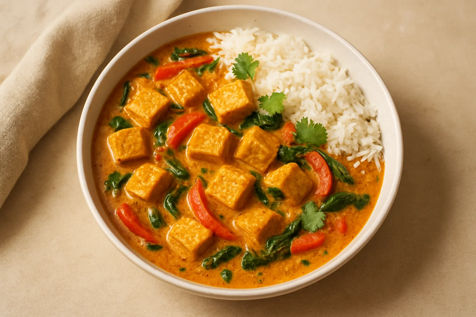 Curry de tofu au lait de coco