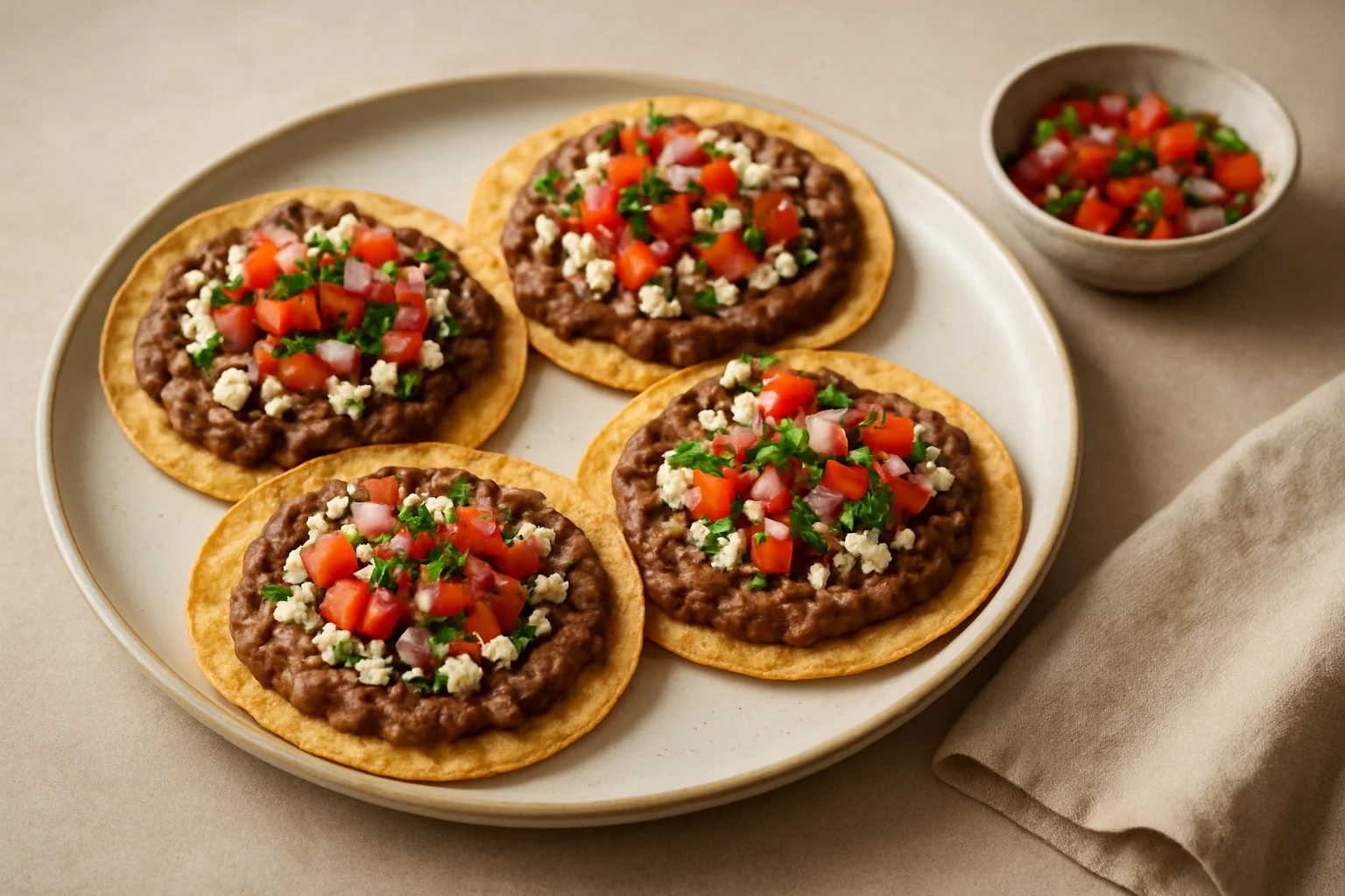 Tostadas aux haricots