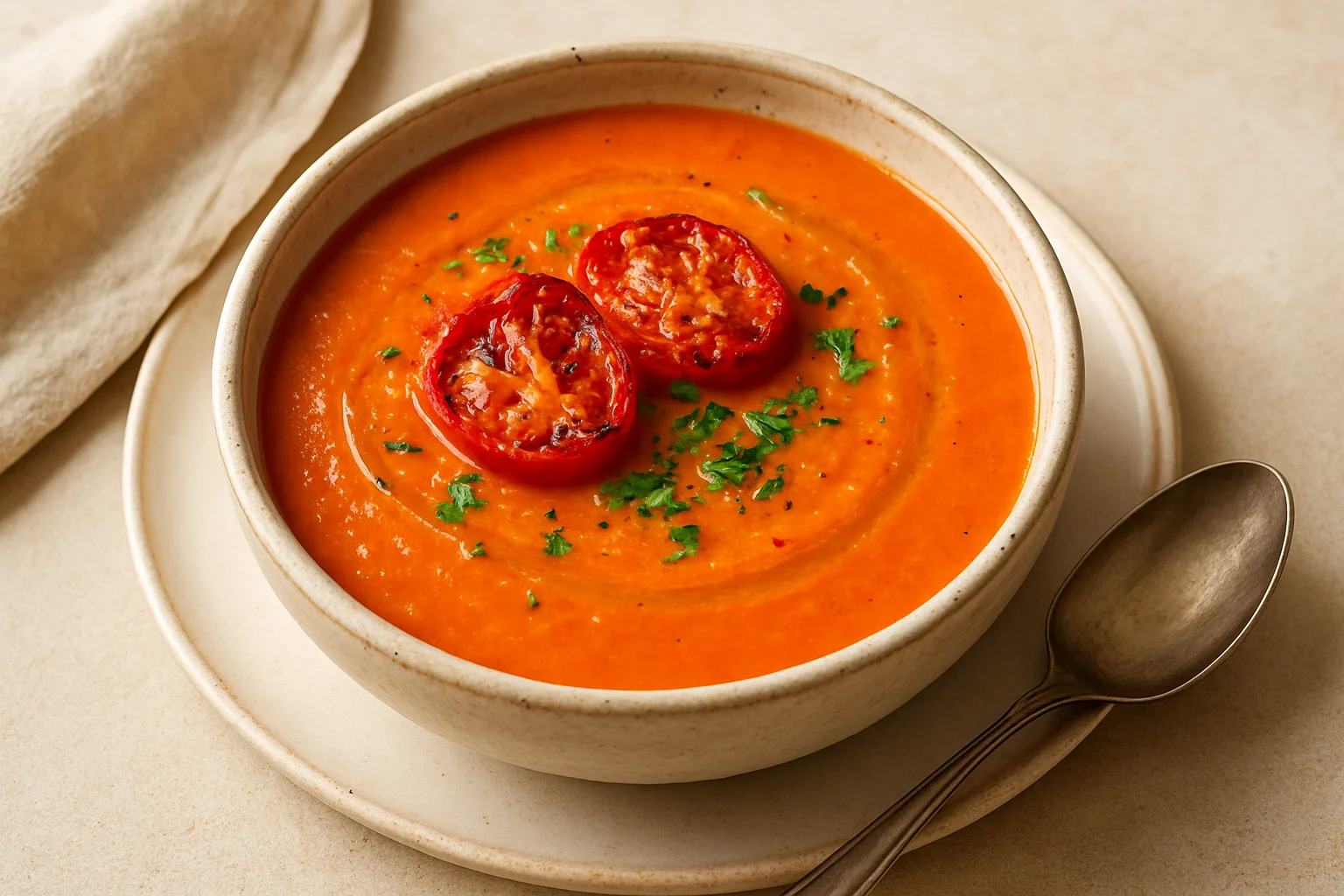 Velouté de tomates rôties