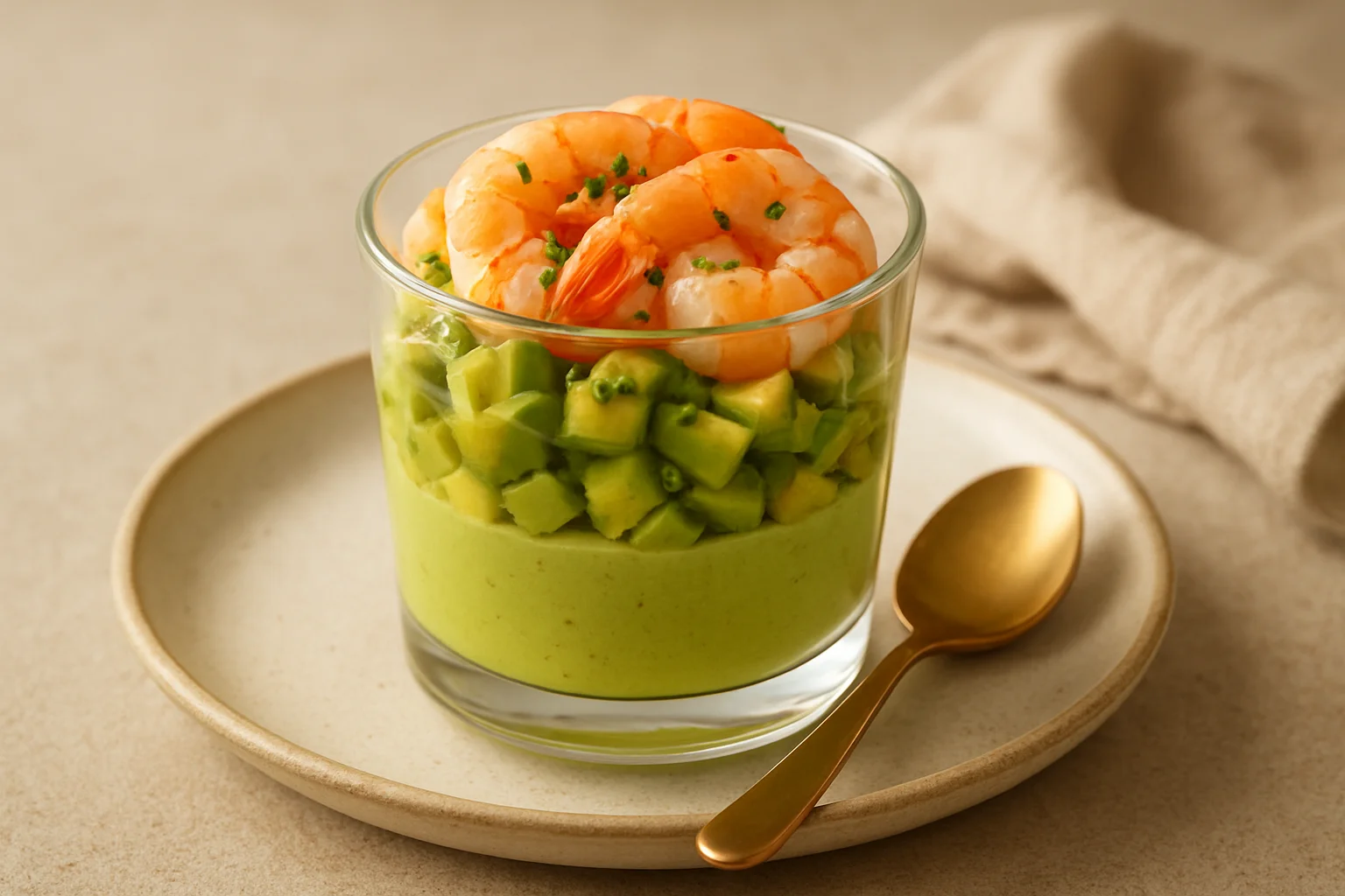 Verrine avocat-crevettes