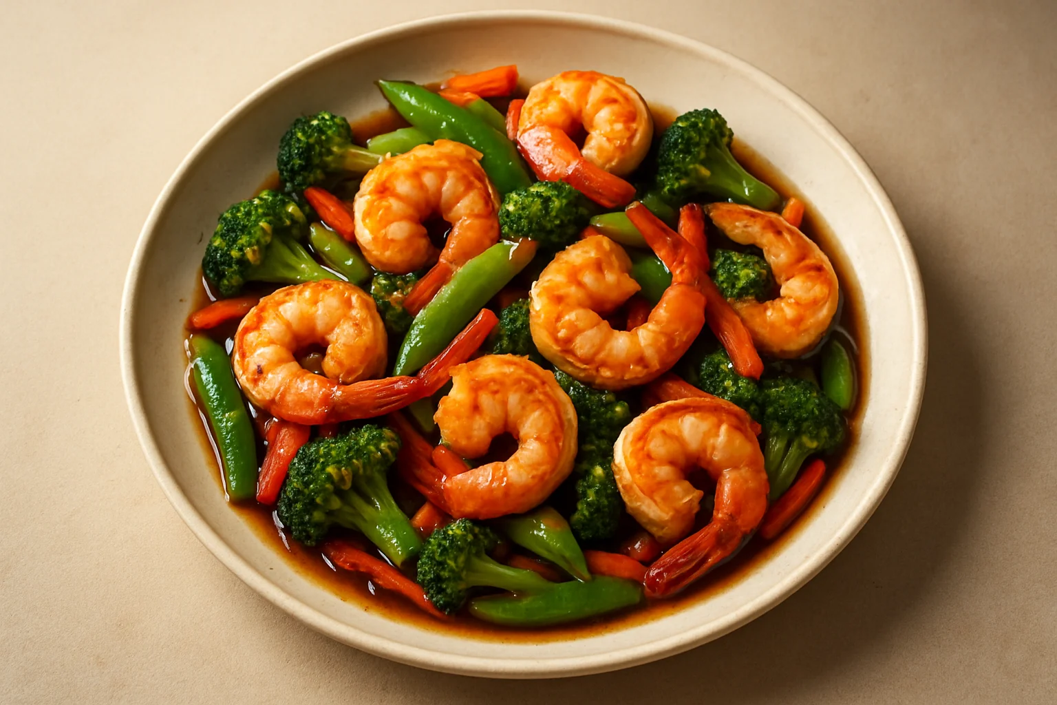 Wok de crevettes aux légumes
