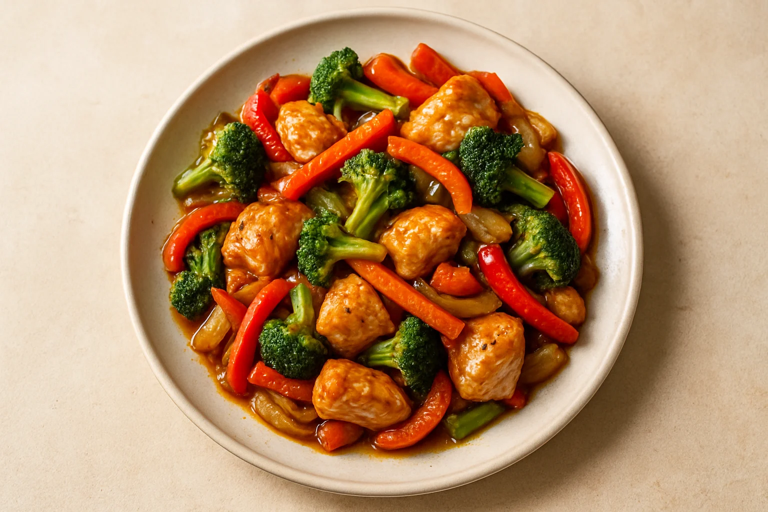 Wok de poulet aux légumes